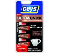 Ceys - Ultraunick poder inmediato monodosis - Adhesivo universal instantáneo y transparente - 3x1G