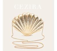 CEZIRA Bolso de de Concha para Mujer con Correa de Cadena Desmontable y Cierre Magnético - Bolso de Noche Rígido de Concha Ideal para Cenas, , - Clutch de Plástico de Lujo