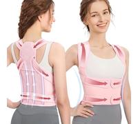 Cezlstesy Corrector Postura Espalda, Corrector de Espalda Recta Hombre Mujer, Corrector de Posture Invisible Ajustable - Corset Espalda Recta Aliviar el Dolor de Cuello, Hombros (Rosa L)