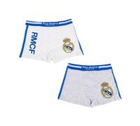 CF REAL MADRID Calzoncillos para Niño, Ropa Interior Infantil Calzoncillos Estilo Boxer Pack de 2 Calzoncillos, Talla 8/10 Años