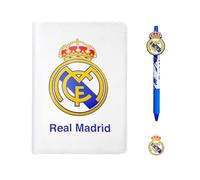 CF REAL MADRID Juego de Papelería, Incluye Libreta Cuaderno Boligrafo y Marcapáginas, Regalo Set de Papeleria Niños y Adolescentes