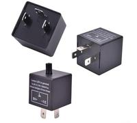 CF13 JL-02 relé intermitente LED de 3 pines ajustable para indicadores de señal de giro de coche compatible con fuente de alimentación de 12 V 24 V soporta tasas de flash LED o bombilla