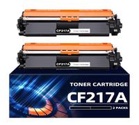 CF217A Toner/ Compatible para HP CF217A 17A Negro Toner/ para LaserJet Pro m102w m102a/ MFP m130nw m130fw m130fn m130a (2 Negros, 3200+ Páginas.con Chip)
