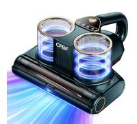 CFBF Aspiradora de colchón con potencia de succión de 16 KPa, luz UV-C de 253.7 nm, ultrasónica y de alto calentamiento, potente aspiradora de mano de doble taza de 500 W para cama, sofá, cuna, 5 m