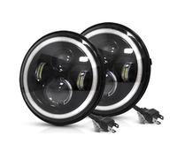 CFCKHPTHAZ Para Land Rover Para Defender 90 110 Faros Delanteros LED De 7 Pulgadas DRL H4 Hi-Lo Con Halo Angel Eyes 12V 24V