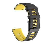 CFCMZTZPED Correa de silicona compatible for Garmin Forerunner 255, 265, 245 y 165 compatible for Garmin Venu 3 y 2 sq Band(Black Yellow,20mm)