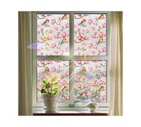 CFCMZTZPED Window Privacy Film, Stained Glass Decorative Clings, Sun Blocking Stickers for Doors, Bedroom Windows(Pink-45 * 200cm)