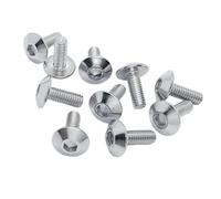 CFDEKOIB Tornillos para Carrocería 10 Piezas Piezas Generales Acero Inoxidable Grandes para Tornillos Hexagonales Cabeza Plana Pernos M6 M5 para Placas Traseras Coche Motocicleta Ciclomotor Scooter