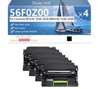 CFDFDA 56F0Z00 Tambor de Alto Rendimiento | Compatible con Chips para Lexmark M1242 1246 3250 XM1242 1246 3250 Impresoras, Nítida ,Black-4 pack