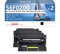 CFDFDA 56F0Z00 Tambor de Alto Rendimiento | Compatible con Chips para Lexmark M1242 1246 3250 XM1242 1246 3250 Impresoras, Nítida ,Black-2 pack