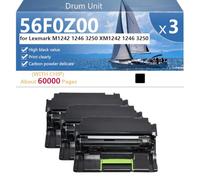 CFDFDA 56F0Z00 Tambor de Repuesto con Chip | Tambor para Lexmark M1242 1246 3250 XM1242 1246 3250 Impresoras【Alto Volumen de Impresión】,Black-3 pack