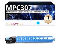 CFDFDA Alto Rendimiento MPC307 Cartucho de Tóner de Repuesto para Ricoh MP C306 C406zsp 307 407 MPC306 406 Impresoras, Nítida y Duradera,Cyan-1 Pack