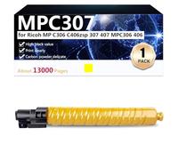 CFDFDA Alto Rendimiento MPC307 Cartucho de Tóner de Repuesto para Ricoh MP C306 C406zsp 307 407 MPC306 406 Impresoras, Nítida y Duradera,Yellow-1 Pack