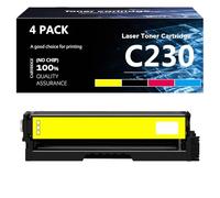 CFDFDA C230 Cartucho de Tóner de Impresora de Alto Rendimiento (Sin Chip) para Xerox 006R04383 006R04384 006R04385 006R04386 Trabajo para Xerox C230 C235 Impresoras (B/C/M/Y),Yellow-H