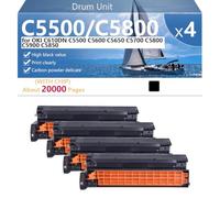 CFDFDA C5500/C5800 Unidad de Tambor de Alta Capacidad | Tambor de Repuesto Compatible para OKI C610DN C5500 C5600 C5650 C5700 C5800 C5900C5850 Impresoras ,Black-4 pack