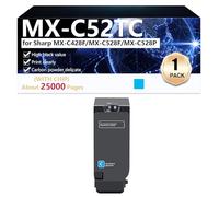 CFDFDA MX-C52TC Cartucho de Tóner Compatible para Sharp MX-C428F MX-C528F MX-C528P Impresoras, Alto Rendimiento 25000 Páginas, Impresión Nítida,Cyan-1 Pack