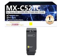 CFDFDA MX-C52TC Cartucho de Tóner de Alta Capacidad para Sharp MX-C428F MX-C528F MX-C528P Impresión, de Alta Definición, 25000 Páginas,Yellow-1 Pack