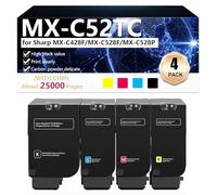 CFDFDA MX-C52TC Cartucho de Tóner de Alta Capacidad para Sharp MX-C428F MX-C528F MX-C528P Impresión, de Alta Definición, 25000 Páginas,BCMY-1 Pack