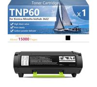 CFDFDA TNP60 Cartucho de Tóner de Repuesto Compatible para Konica Minolta bizhub 3622 Impresora, Alto Rendimiento 15000 Páginas, Fácil Instalación,Black-1 Pack