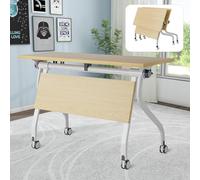 CFDZCP Grande Mesa de Reuniones Mesa De Conferencia Plegable, Mesas De Reunión, MeMóvil Mesas De Seminario Rectangular con Ruedas, 55,1 L X 23,6 W X 29,5 H Pulgadas(1pack)