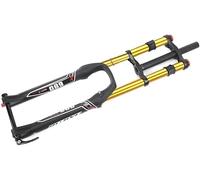 CFDZCP Horquillas para Bicicletas Horquilla neumática DH MTB de 26/27,5/29 Pulgadas, Horquilla de suspensión for Bicicleta de montaña, Recorrido de 140 mm, Ajuste de Rebote, Eje pasante,(Gold,26inch)