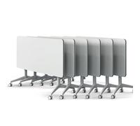 CFDZCP Mesa de conferencias abatibl Mesa De Conferencia Plegable, Mesas De Capacitación Móvil con Tapa Abatible Blanca, Seminario Rectangular Moderna, Escritorio De Sala(6pcs,140cm/55in)