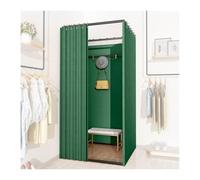 CFDZCP Tienda De Ropa Sala De Montaje Probador Independiente Cuadrado, Probador De Ropa Móvil, División De Privacidad De La Habitación con Barra For Colgar Ropa, Espacio Grande(Green 3,100x100x200cm)