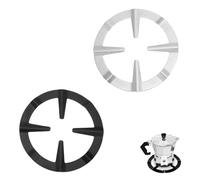CFEWV 2 Piezas Soporte De Hierro Para Cocina De Gas, Soporte Para Cafetera Moka, Reductor De Fogones De Gas, Accesorio Para Cafetera Y Cocina, 13Cm (Negro, Plata).
