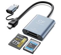 CFexpress - Lector de tarjetas tipo A y SD USB-C 3.2 Gen 2 de 10 Gbps, lector de tarjetas de memoria portátil de alta velocidad para cámaras Sony, compatible con Lexar SanDisk ProGrade Sony Tough