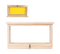 Cffuvros Kit de Arranque de Colmena, Caja de Colmena de Madera Acrílica Transparente, Pequeños Contenedores de Almacenamiento para Apicultura, Ventilación de Colmena, Observación E
