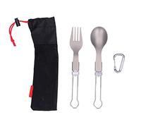 Cffuvros Set de Cubiertos de Campamento, Horquilla de Cuchara Plegable Ligera y Portátil, Vajilla de Viaje para Acampar, Senderismo, Viajes, Automóviles, Oficinas
