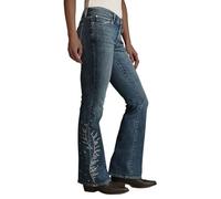 cffvdiz Bootcut Jeans para Mujeres de Cintura Alta Estiramiento Delgado Rhinestone Pierna Ancha Pantalones Vaqueros Occidentales,Azul,XL