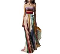 cffvdiz Womens Sexy Tube Top Maxi Vestidos Sin Mangas Impresos Vestidos De Vestido De Novia Colorido,Multi Colored,S