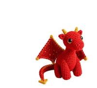 CFGTEKMB Amigo de Peluche de Dragón de Bolsillo para Apoyo Emocional, Alivio de Ansiedad, Tranquilidad, Comodidad y Motivación, Regalo para Amigos, Estudiantes, Exámenes y Estrés, Pequeño,Rojo
