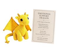 CFGTEKMB Amigo de Peluche de Dragón de Bolsillo para Apoyo Emocional, Alivio de Ansiedad, Tranquilidad, Comodidad y Motivación, Regalo para Amigos, Estudiantes, Exámenes y Estrés, Pequeño,Amarillo