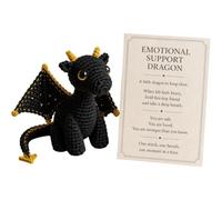 CFGTEKMB Amigo de Peluche de Dragón de Bolsillo para Apoyo Emocional, Alivio de Ansiedad, Tranquilidad, Comodidad y Motivación, Regalo para Amigos, Estudiantes, Exámenes y Estrés, Pequeño,Negro