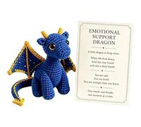 CFGTEKMB Amigo de Peluche de Dragón de Bolsillo para Apoyo Emocional, Alivio de Ansiedad, Tranquilidad, Comodidad y Motivación, Regalo para Amigos, Estudiantes, Exámenes y Estrés, Pequeño,Azul