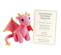 CFGTEKMB Amigo de Peluche de Dragón de Bolsillo para Apoyo Emocional, Alivio de Ansiedad, Tranquilidad, Comodidad y Motivación, Regalo para Amigos, Estudiantes, Exámenes y Estrés, Pequeño,Rosado
