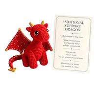 CFGTEKMB Amigo de Peluche de Dragón de Bolsillo para Apoyo Emocional, Alivio de Ansiedad, Tranquilidad, Comodidad y Motivación, Regalo para Amigos, Estudiantes, Exámenes y Estrés, Pequeño,Rojo