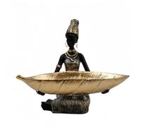 CFGTEKMB Bandeja de Almacenamiento Escultura de Mujer Africana Elegante, con Estilo y exótica, figurita de Resina, Adorno de Escritorio para decoración de estantería en hogar, Oficina o Sala de Estar