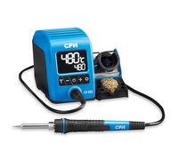 CFH Estación de soldadura digital profesional 40 W LD 222 - Pantalla LCD, temperatura regulable 150 - 480 °C, calentamiento rápido, soporte de soldador para zurdos/diestros, punta intercambiable