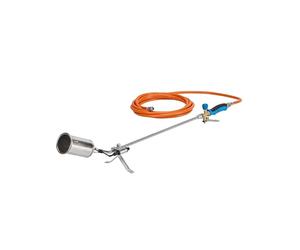 CFH Flameador PZ 6500, incluye encendido piezoeléctrico y manguera de gas, aplicación de gas con conexión de 3/8 pulgadas para bombonas de gas, ideal para eliminar malas hierbas, alquitrán y estanque