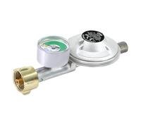 CFH Regulador de presión de gas con indicador de nivel DRF 428 - Reductor de presión 50 mbar con manómetro y protección contra roturas de manguera, entrada G.12 y salida H.4 1/4", según EN 16129