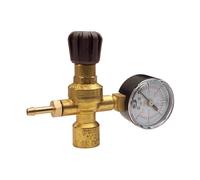 CFH Regulador de presión de gas protector DR 518 - con manómetro, para botellas desechables de hasta 130 bar, presión de flujo regulable 3 - 4 bar, soldadura MIG/MAG & TIG, conexión M10 x 1 RH, con