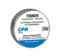 CFH Tinner TI 228 - Limpiador para puntas de soldadura sin plomo, sin almiaco ni plomo, aumenta la vida útil, Sn97Cu3, lata de 15 g con almohadilla adhesiva, según DIN EN ISO 9453