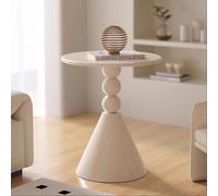 CFLNHMSY 40 * 60cm Mesa de Centro pequeña para Uso doméstico, Forma única Mesa Auxiliar de salón, mesilla de Noche, diseño Irregular, Fuerte Soporte de Carga(White)