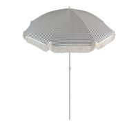 CFLNHMSY Sombrilla De Patio A Rayas con Borlas De 1,8M, Parasol Exterior Regulable Multiángulo 45°, Impermeable| Protección UV, para Playa, Piscina, Balcón, Cafetería, Camping Y Vacaciones