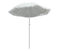 CFLNHMSY Sombrilla De Patio De Paja Artificial Blanca De 1,8m, Parasol Solar Regulable Multiángulo 45°, Sombrilla Exterior Decorativa Plegable para Jardín, Patio Trasero, Balcón, Cafetería Y Playa