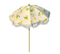 CFLNHMSY Sombrilla De Terraza Floral Vintage De 180cm con Flecos, Parasol De Playa Exterior, Sombrilla Solar Plegable Ligera Y Portátil con Protección UV, para Patio Trasero, Picnic Y