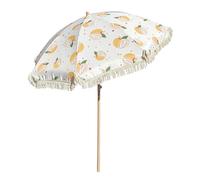 CFLNHMSY Sombrilla De Terraza Vintage Inclinable De 180cm con Flecos, Parasol Solar Exterior Protección UV, Sombra De Playa Plegable Ligera para Jardín, Borde De Piscina, Balcón Y Patio Trasero